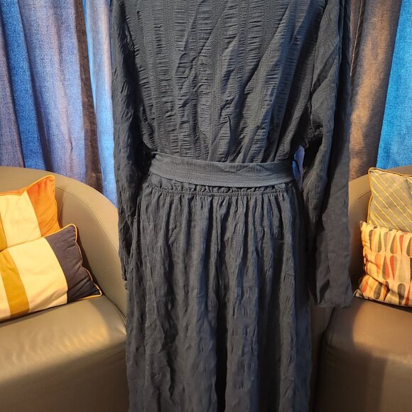NWT CUPSHE Plus Size XXL V-Neck Long Sleeve Wrap Maxi Dress with Belt, Fall Casu - Picture 11 of 13